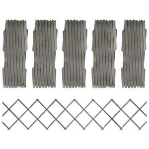 vidaXL Garduri din spalier, 5 buc., gri, 180x30 cm, lemn masiv de brad imagine