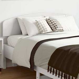 vidaXL Tăblie de pat, alb, 120 cm, lemn masiv de pin imagine