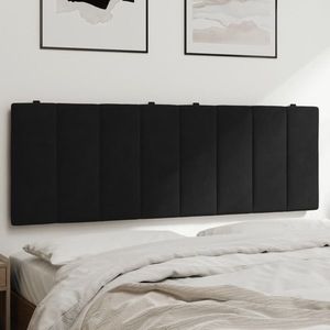 vidaXL Pernă tăblie de pat, negru, 140 cm, catifea imagine