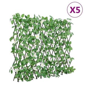 vidaXL Spalier cu iederă artificială extensibil 5 buc. verde 186x70 cm imagine