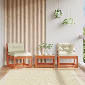 vidaXL Canapele de grădină cu perne, 2 buc. maro ceruit lemn masiv pin imagine