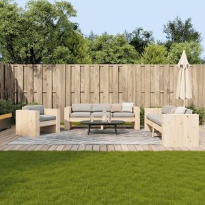 vidaXL Set mobilier relaxare de grădină, 2 piese, lemn masiv de pin imagine