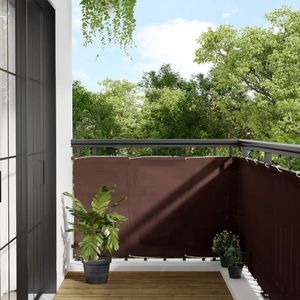 vidaXL Paravan de balcon, maro, 90x1000 cm, 100% poliester oxford imagine