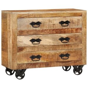 vidaXL Servantă cu 3 sertare, 80x30x65 cm, lemn masiv de mango brut imagine