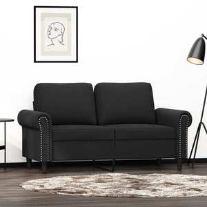 vidaXL Canapea cu 2 locuri, negru, 120 cm, catifea imagine