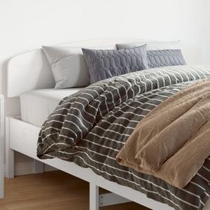 vidaXL Tăblie de pat, alb, 160 cm, lemn masiv de pin imagine