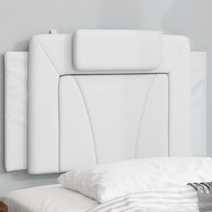 vidaXL Pernă pentru tăblie pat, alb, 80 cm, piele artificială imagine
