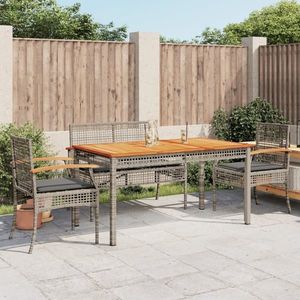 vidaXL Set mobilier de grădină cu perne, 5 piese, gri, poliratan imagine