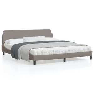 vidaXL Cadru de pat cu tăblie, gri taupe, 180x200 cm, textil imagine