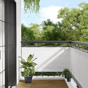 vidaXL Paravan de balcon, alb, 75x800 cm, 100% poliester oxford imagine