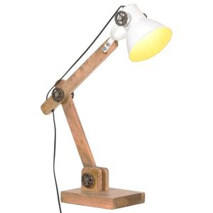 vidaXL Lampă de birou industrială, alb, 58x18x90 cm, E27, rotund imagine