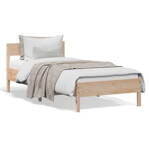 vidaXL Cadru de pat cu tăblie, 90x200 cm, lemn masiv de pin imagine