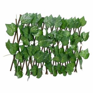 vidaXL Spalier frunze struguri artificiale extensibil, verde 180x20 cm imagine
