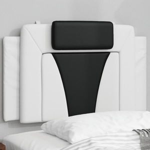 vidaXL Pernă pentru tăblie pat, alb și negru, 90 cm, piele artificială imagine