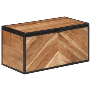 vidaXL Cutie de depozitare, 60x30x30 cm, lemn masiv de acacia și fier imagine