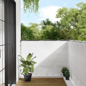 vidaXL Paravan de balcon, alb, 120x800 cm, 100% poliester oxford imagine