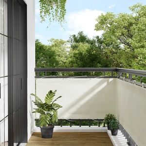 vidaXL Paravan de balcon, crem, 75x1000 cm, 100% poliester oxford imagine