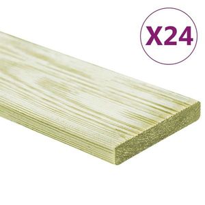 vidaXL Plăci de pardoseală 24 buc. 2, 88 m² 1 m, lemn masiv pin tratat imagine