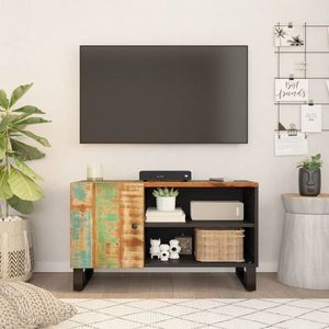 vidaXL Dulap TV, 80x33x46 cm, lemn masiv reciclat&lemn prelucrat imagine