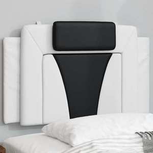 vidaXL Pernă pentru tăblie pat, alb și negru, 80 cm, piele artificială imagine