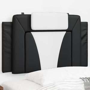 vidaXL Pernă pentru tăblie pat, negru și alb, 90 cm, piele artificială imagine