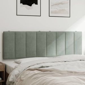 vidaXL Pernă tăblie de pat, gri deschis, 160 cm, catifea imagine