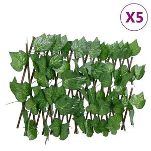 vidaXL Spalier frunze struguri false extensibil 5 buc verde 180x30 cm imagine
