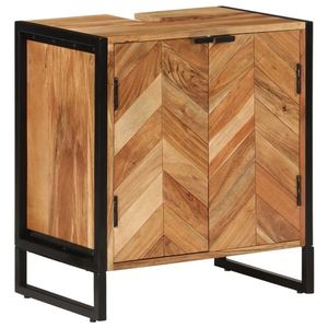 vidaXL Dulap de baie, 55x35x60 cm, lemn masiv de acacia și fier imagine