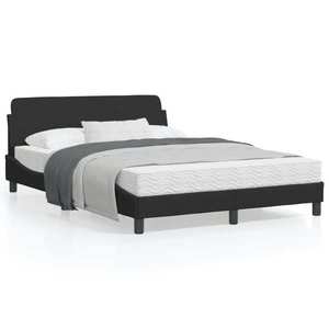 vidaXL Cadru de pat cu tăblie, negru, 140x200 cm, catifea imagine
