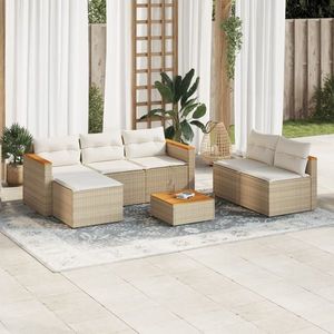 vidaXL Set canapele de grădină cu perne 5 piese bej poliratan/acacia imagine