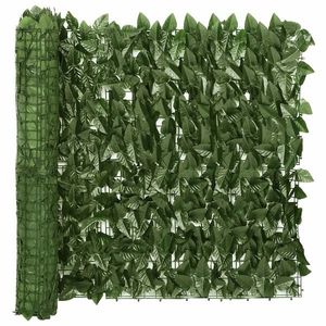 vidaXL Paravan de balcon, frunze verde închis, 300x75 cm imagine