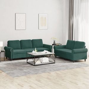 vidaXL Canapea cu 3 locuri cu perne, verde închis, 180 cm, catifea imagine