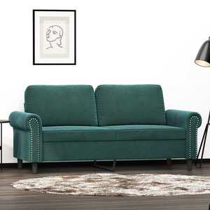 vidaXL Canapea cu 2 locuri, verde închis, 140 cm, catifea imagine