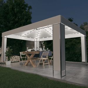 vidaXL Pavilion cu șir de lumini LED, alb, 3x4 m imagine
