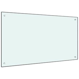vidaXL Panou antistropi de bucătărie, alb, 100x60 cm sticlă securizată imagine