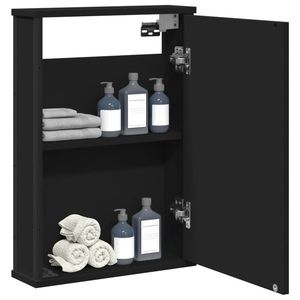vidaXL Dulap baie cu oglindă negru 42x12x60 cm lemn compozit imagine