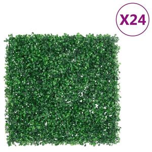 vidaXL Gard din frunze de arbust artificiale, 24 buc., verde, 50x50 cm imagine