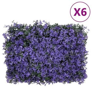 vidaXL Gard din frunze artificiale, 6 buc., violet, 40x60 cm imagine