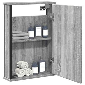vidaXL Dulap baie cu oglindă gri sonoma 42x12x60 cm lemn compozit imagine