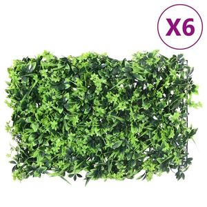 vidaXL Gard din frunze artificiale, 6 buc., verde, 40x60 cm imagine