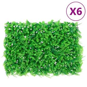 vidaXL Gard din frunze de ferigă artificiale, 6 buc., verde, 40x60 cm imagine