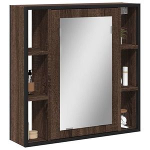 vidaXL Dulap baie cu oglindă stejar maro 60x16x60 cm lemn compozit imagine