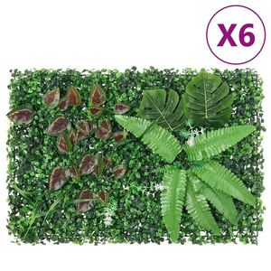 vidaXL Gard din plante artificiale, 6 buc., verde, 40x60 cm imagine