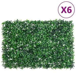 vidaXL Gard din frunze de arbust artificiale, 6 buc., verde, 40x60 cm imagine