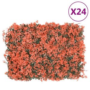 vidaXL Gard din frunze arțar artificiale 24 buc roșu deschis 40x60 cm imagine