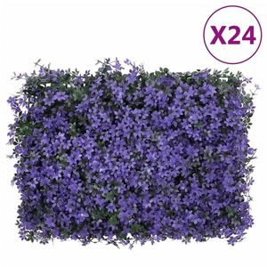 vidaXL Gard din frunze artificiale, 24 buc., violet, 40x60 cm imagine