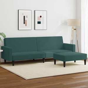 Canapea extensibilă, verde, poliester imagine