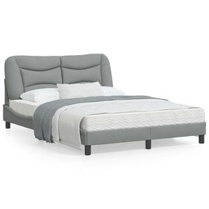 vidaXL Cadru de pat cu tăblie, gri deschis, 120x200 cm, textil imagine