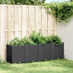 vidaXL Jardinieră de grădină, negru, 160x40x53 cm, PP imagine