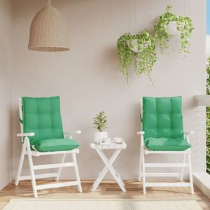 vidaXL Perne scaun cu spătar mic, 2 buc., verde, țesătură oxford imagine